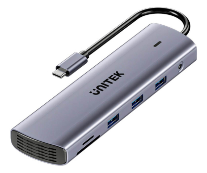 Akcesoria Unitek Hub USB-C 11w1 z obsługą dwóch monitorów